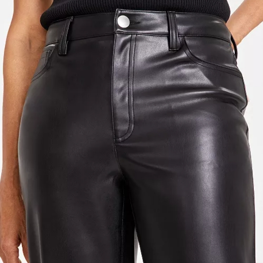 I.N.C. Faux Leather Straight leg Black Pants Size 12